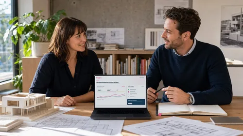 A professional services team working together