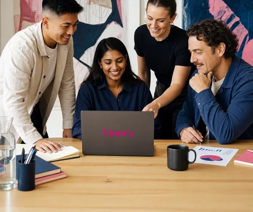 A professional services team working together