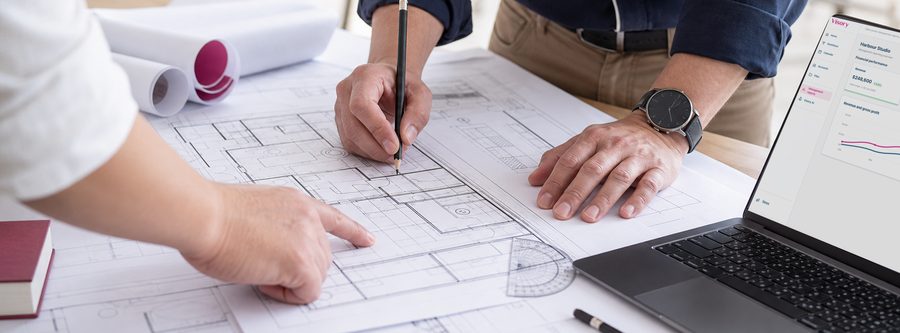 An architecture and design firms team at work